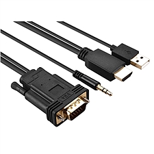 创乘 HDMI转VGA高清转换线(带音频/供电端口) 1.5m  CC454